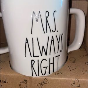 New Rae Dunn just Married mugs Mr.Right & Mrs.Always Right ceramic